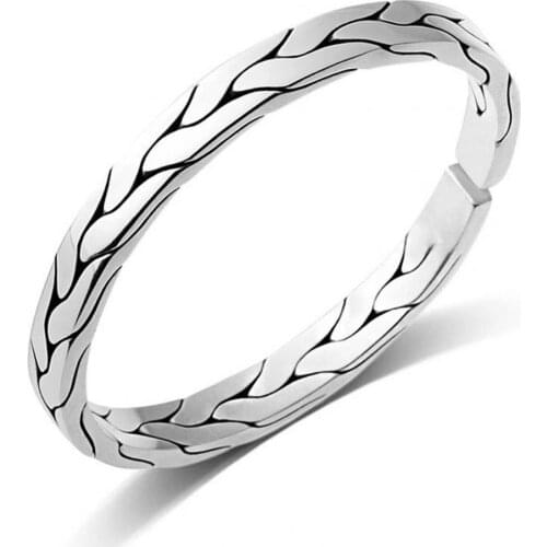 Handcrafted Braided Copper Opening Adjustable Couple Bangle Cuff Bracelet Elegant Valentine Day