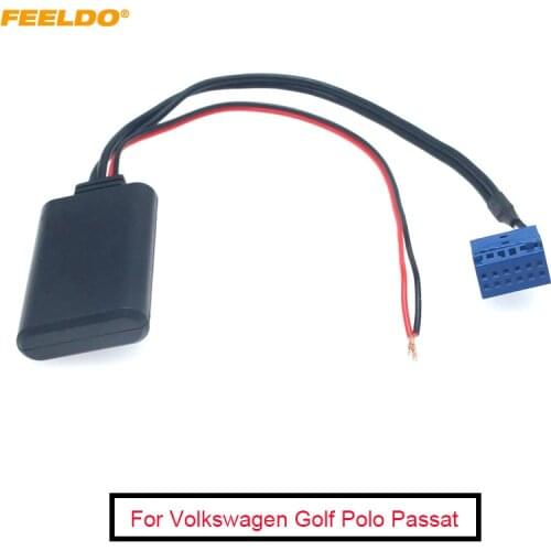 FEELDO 5Pcs Car Wireless Bluetooth Module Radio Aux Cable For Volkswagen Golf Polo Passat Music Audio radio AUX Adapter #AM6273