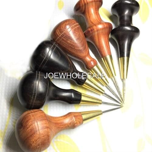 Handmade cones with sandalwood handles Cone,leather reaming tools,DIY handmade leather hand-stitched cone