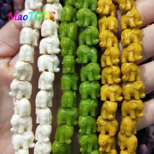 20pcs/lot Elephant Coral Beads For Jewelry MakingNecklace Bracelet 12mm Elephant Shape Coral Spacer Beads Accessories Wholesale