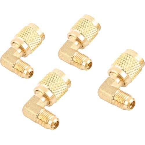 Brass Fitting R410A Adapter Charging Hose Pump for Refrigerant HVAC Mini Split Air Conditioners 1/4 Male to 5/16 Female R410