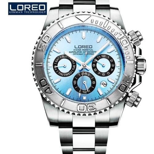LOREO Brand automatic mechanical watch mens watch multi-function sports watch mens waterproof racing watch