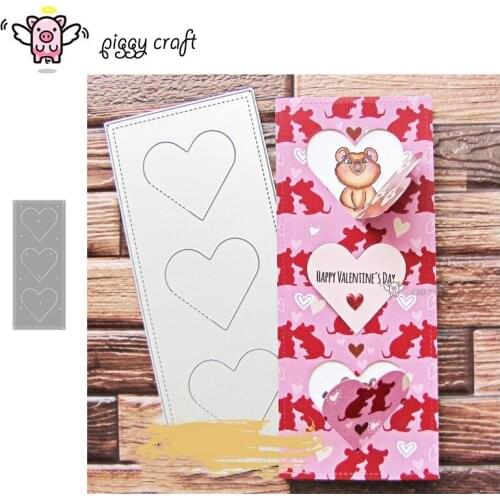 Piggy Craft metal cutting dies cut die mold Love rectangle frame Scrapbook paper craft knife mould blade punch stencils dies