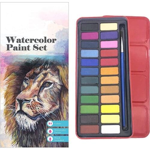 18/24 Colors Professional Watercolor Paints Set Solid Watercolor Aquarelle Iron Box Colors Art Painting Artist Tools Paint Sets