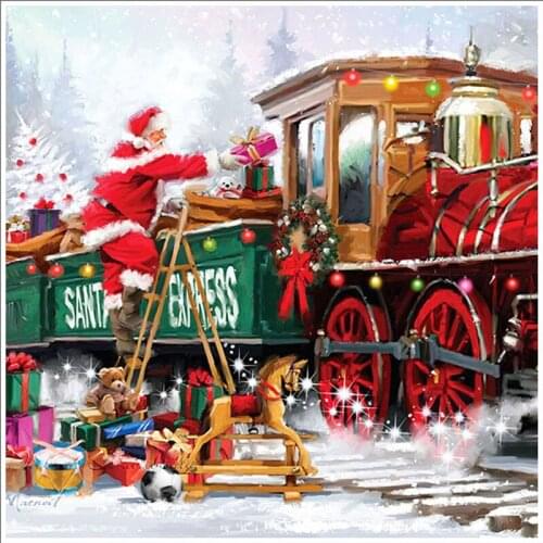 New Year Christmas Decorations For Home Adornos De Navidad Home Decoration Accessories Natal Navidad Cushion Cover Santa Train