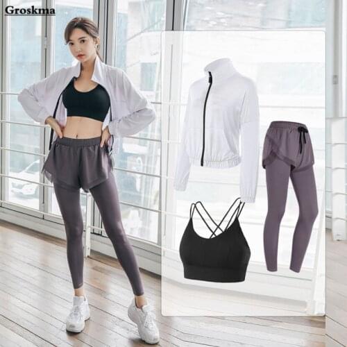 Professional sports runnning women yoga 2/3 piece set quick dry fitness gym outdoor training clothing woman suits sets