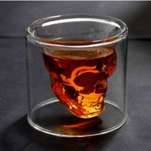 25ML Two Ways Shot Transparent Crystal Skull Head Glass Cup For Whiskey Wine Vodka Bar Club Beer Wine Glass
