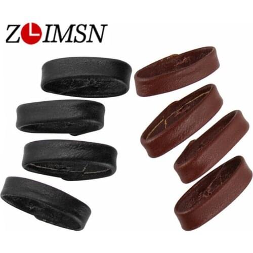 ZLIMSN 4pcs smooth Leather Watch Band Rings Accessories 18mm 20mm 22mm 24mm Watch Strap Leather Holder Locker Loops