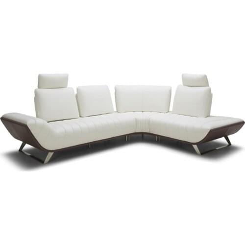 Genuine leather sofa sectional living room sofa corner home furniture couch L shape functional backrest and stainless steel legs