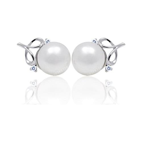 CoLife Jewelry Fashion 925 Silver Pearl Stud Earrings 8mm Natural Freshwater Pearl Silver Earrings Sterling Silver Pearl Jewelry