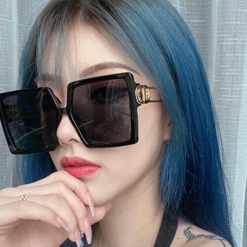 Vintage Big Square Sunglasses Women Top Quality Goggles Mens Oversize Sun Glasses Female Fashion Famous Brand Black Eyewear