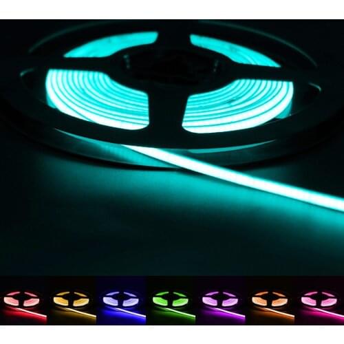 Super Thin 4mm DC12V 24V COB LED Strip Light Room 480LEDs Flexible Tape Light Dimmer Linear Ribbon Red Neon Blue Pink Purple