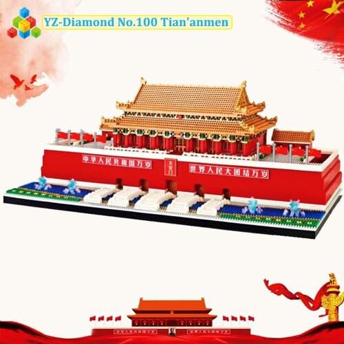 YZ Diamond Bricks World Famous Architecture Model Set Tian'anmen Micro Mini Blocks Building Blocks Set 8288Pcs Toys Gifts