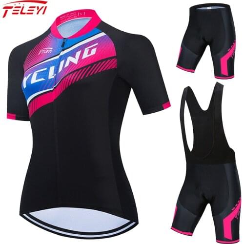 Women Summer MTB Bike Cycling Clothing Breathable Mountain Bicycle Clothes Ropa Ciclismo Quick-Dry Cycling Team Jersey Sets