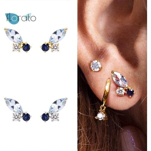 925 Silver Ear Needle Stud Earrings for Women Exquisite Luxury Crystal Earrings Korean Fashion Females Birthday Party Jewelry