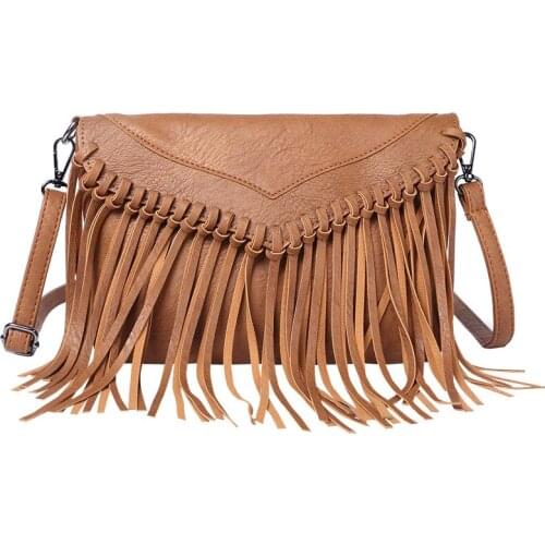 Lady Party Evening Tassel Small Shoulder Fashion Bags 2021 Women Evenlop Messenger Casual Beach Bohemian Crossbody Bag