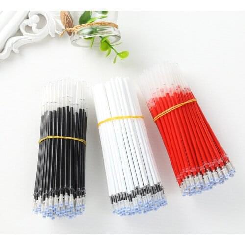 200PCS Korea Stationery Carbon Gel Pen Refill Full Needle Pipe Warhead 0.5mm Water Refill School Supplies