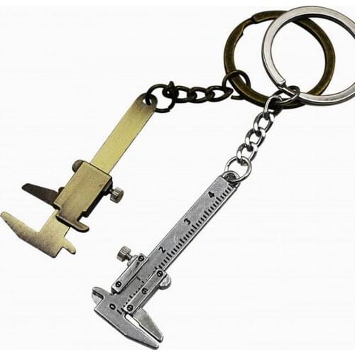 200 PCS Metal Special Simulation Model Slide Ruler Vernier Caliper Key Chain Keyring 3D Ruler