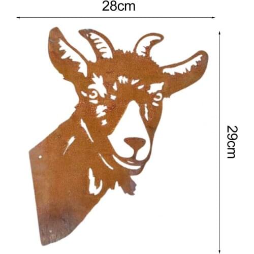 2021 Metal Goat Silhouettes Garden Fence Decor Outdoors Garden Decor Statues Hanging Sign Wrought Iron Peeping Sheep Ornaments