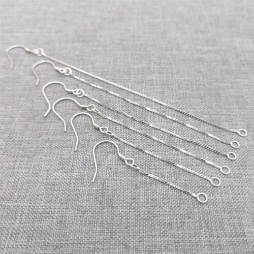 4prs of 925 Sterling Silver Ear Wires Hook w/ Earring Threader Rhodium Plated