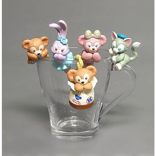 5Pcs/Set Duffy Shirley May Stellalou Gelatoni Cat Action Figure Toys Dolls Disney Bear Figure Dolls Ornaments Gift for Girls