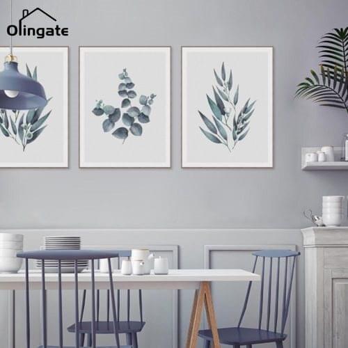 Nordic Abstract Green Leaves Canvas Posters Modern Canvas Painting Leaf One Piece Wall Art Prints Picture Home Decoration Gift