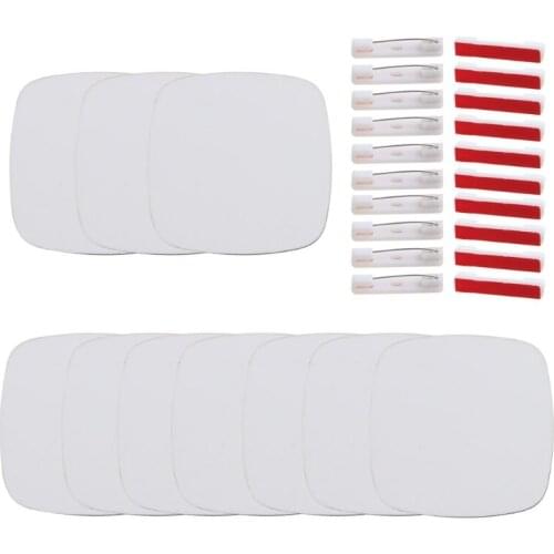 CPDD Sublimation Badges Pin DIY Blank ID Name Badge Heat Transfer Name Tag with Pin Backing for Personalized Badges Making