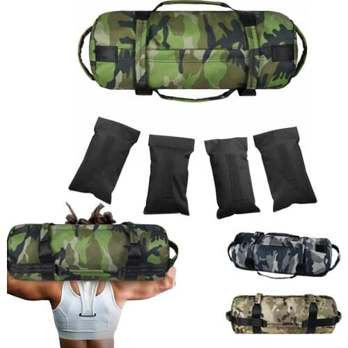 Fitness Workout Sandbag Weights Adjustable Camouflage Bag for Gym Home Power Strength Weightlifting Training Exercises Equipment
