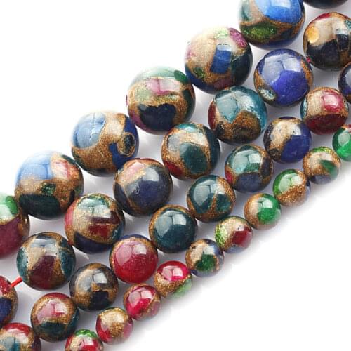 6-12mm Round Smooth Mixed Color Cloisonne Beads For Jewelry Making Beads Bracelets For Women Gift 15'' Needlework DIY Beads