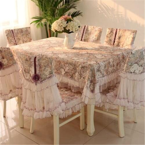 Chair Covers Home Decoration Lace Fabric Rectangular Table Cover Party Wedding Decoration Table Cloth Kitchen Accessories