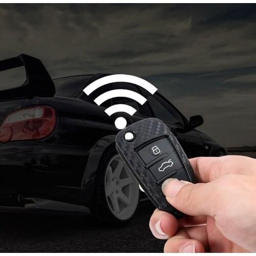 Car Key Case Cover Carbon Fiber High Quality Silicone touch feelingFor Audi A1 A3 A4 A4L S3 Q3 Q7 TT Car key Shell Protecor