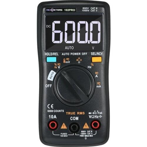 RM102Pro Digital Multimeter Auto 6000 counts Back light AC/DC Voltmeter Resistance Capacitance Temperature Multimeter Tester