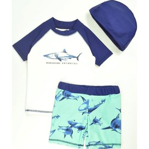 2019 Boys swimwear Brand New Childrens Swimming Trunks with Swimming Cap Cute Cartoon Kids Split Swimsuit sw116