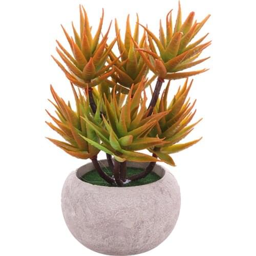 Artificial Plants Aloe Vera Head Bonsai Ball Faux Succulents Plastic Leaf Small Tree Office Decoration Pulp Basin Potted Plant