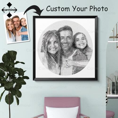 Customization Photo Painting Record Player Custom Canvas Poster Family Pictures Wall Art Print Painting for Home Decor Frameless