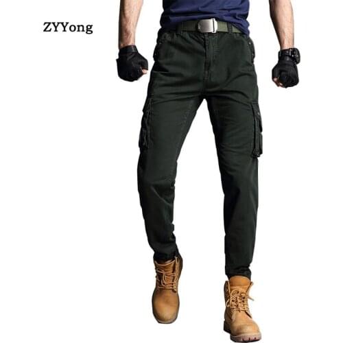 ZYYong Wearable Mens Overalls Army Army Pants Cotton Multi Pocket Mens Casual Pants High Quality Fashion Tough Men Mens Pants