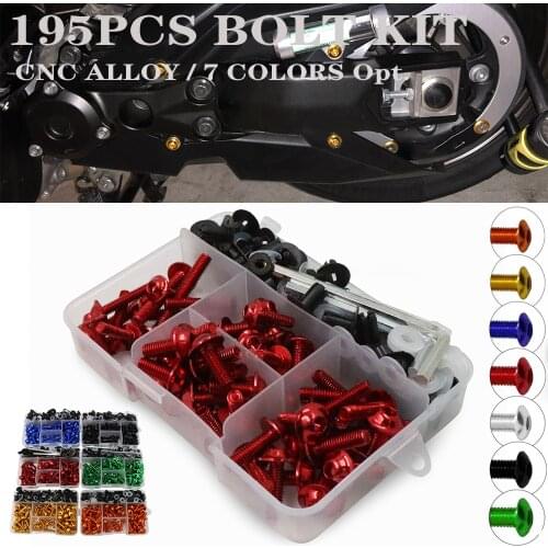 195PCS Fairing Bolts Fastener Clip Screw Kit For Yamaha R1 R6 R3 FZ1 FZ6 FZ8 FZ07 FZ09 MT03 MT07 MT09 MT10 XJ6 TMAX VMAX XMAX