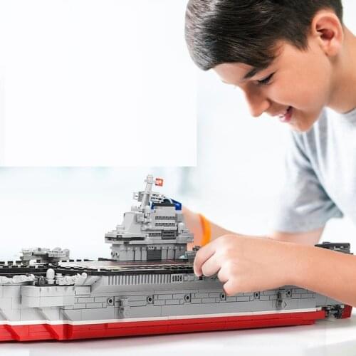 Chinese Airplane Carrier Building Blocks Military Miniature Modular Building Minifures Toys for Boys Girls Children Kids