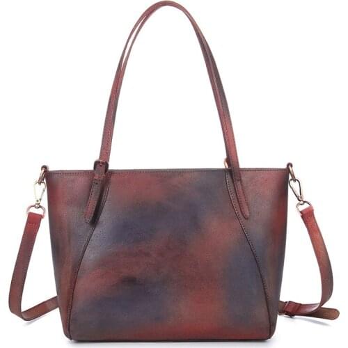 2019 Hot retro style top layer cowhide women handbag genuine leather charming shoulder bag quality assurance