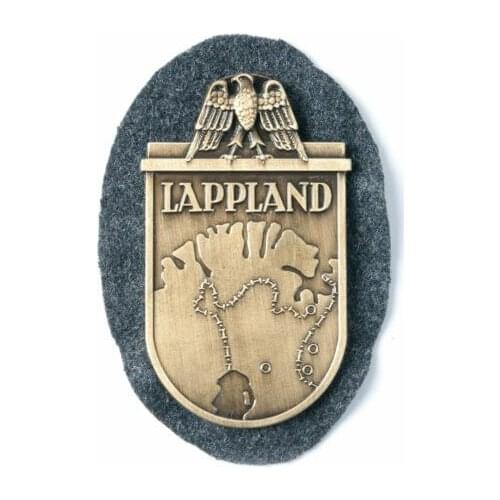 WWII GERMAN LAPPLAND SHIELD PLAQUE METAL BADGE