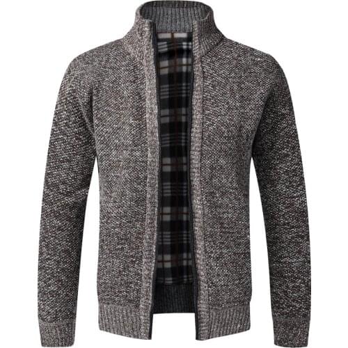 2020 winter new mens jacket slim fit stand collar stand collar zipper jacket men pure cotton thick warm jacket men