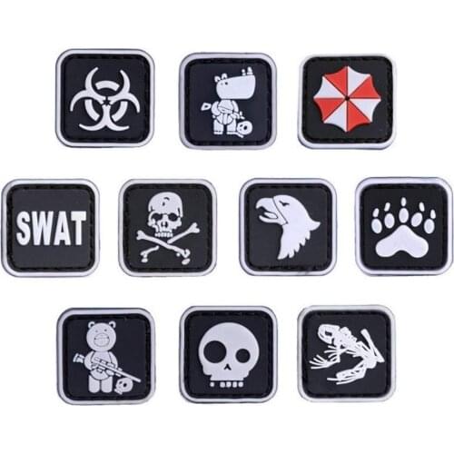 Small PVC Patch SWAT Bear Print Flag Tactical Eagle Badge Army pride Armband Brassard for outdoor military patch