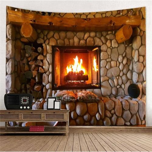 Fireplace Pattern Wall Tapestry Hanging Decor Bedspread Throw Blanket