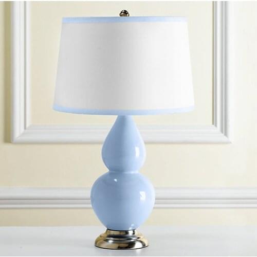 American Country White Gourd Glass Table Lamp Nordic Pastoral Creative European Style Bedroom Bedside Living Room Table Lamp