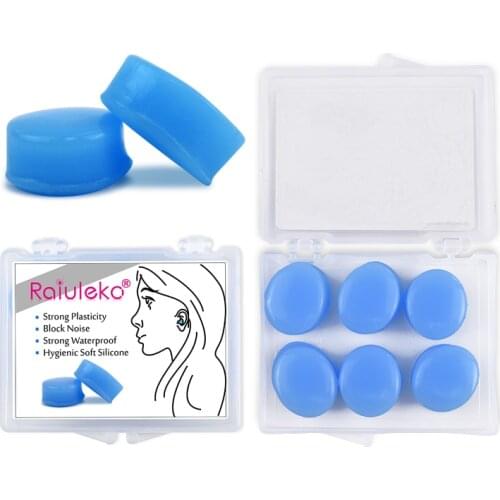 New 6Pcs Waterproof Swimming Earplugs Soft Silicone Sleeping Ear Plugs For Workplace Travel Noise Reduction Anti-noise Earmuffs