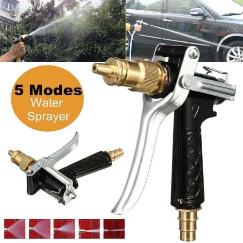 High pressure water spray gun brass nozzle garden hose lawn car wash tool with labor saving buckle Garden Supplies