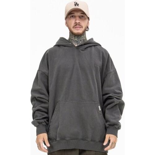 Washed old monogram embroidered hoodie hoodie coat