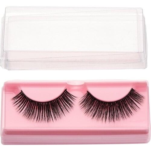 10Pcs Lashes Packaging Boxes Empty Eyelashes Holder Box Eyelashes Packing Transparent Lid Pink Trays Eye Lash Tray Clear Case