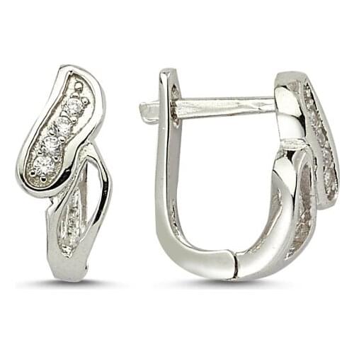 Silverlina Silver Zircon Stone Earrings