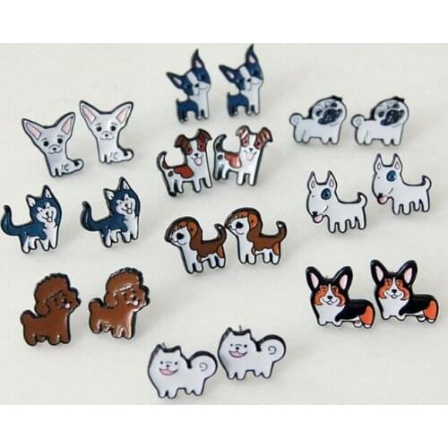 COSANER Dog Series Fashion Anime Cartoon Earring Stud Earrings Women Girls Kids Jewelry Birthday New Gift